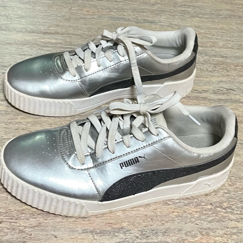 Puma Carina silver and glitter black sneakers - Picture 11 of 13